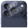 A close-up view of a smartphone's rear camera array, with multiple circular protective glass films overlaid on the lenses. Produktbild-Vorschau