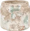 Clayre & Eef Blumentopf Ø 11x9 cm Beige Grün Terrakotta Produktbild-Vorschau 1