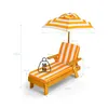 COSTWAY Kinder Sonnenliege mit Sonnenschirm, Kinderliege Produktbild-Vorschau 3