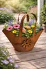 Tasche mit Blüte zum Bepflanzen Windlicht Beetdeko Metall Produktbild-Vorschau 2