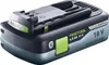 A close-up studio shot of a Festool battery pack. Voir les images du produit