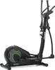 A black elliptical cross trainer with green accents, shown from a side-diagonal view against a white background. Produktbild-Vorschau