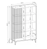 BETTSO VICO Hochvitrine, Walnuss Warmia, Beige-Schwarz Produktbild-Vorschau 5