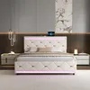 Letto imbottito INONEFT, 160x200 cm, con USB e LED, letto Anteprima dell’immagine prodotto 2