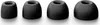 Four black earbud tips of varying sizes are arranged in a row on a white background. Produktbild-Vorschau