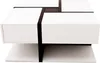 A modern, white and black coffee table with a unique geometric design. Produktbild-Vorschau