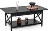 A black coffee table with a lower shelf, decorated with a book, a bowl, a coffee grinder, and a glass. Náhľad obrázku produktu