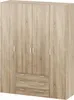 A wardrobe with four doors and three drawers at the bottom, shown against a light gray background. Náhľad obrázku produktu