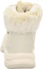 The back view of a beige winter boot with a cream-colored faux fur lining. Voir les images du produit