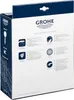 The back of a product box for a Grohe shower set, showing various features and information. Produktbild-Vorschau