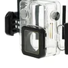 A close-up of a clear plastic waterproof housing for an action camera. Produktbild-Vorschau