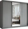 240 cm Kleiderschrank Erika mit Lamellen und Spiegel Produktbild-Vorschau 1