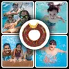 Aufblasbarer Donut Schwimmring 120 cm Braun XXL Poolring Produktbild-Vorschau 6