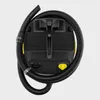 Top-down view of a black and yellow wet/dry vacuum cleaner with its hose coiled around it. Anteprima dell’immagine prodotto