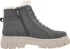 A single gray boot with a beige sole and white fur lining is shown against a white background. Produktbild-Vorschau