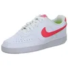 A white Nike Court Vision Lo NN sneaker with coral accents is shown against a white background. Produktbild-Vorschau