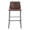 A single brown bar stool with a black metal frame is shown against a white background. Produktbild-Vorschau