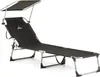 Outtec® Klappbare Gartensessel Sonnenliege mit Sonnendach - Produktbild-Vorschau 1