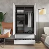 Kleiderschrank JOELLE 90 cm Anthrazit Grau / Weißglanz, Produktbild-Vorschau 4