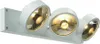 A white track light fixture with three adjustable spotlights. Podgląd zdjęcia produktu