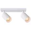 A white ceiling light with two adjustable spotlights. Podgląd zdjęcia produktu