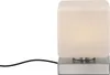 A modern cube-shaped table lamp with a brushed metal base and a frosted white shade. Anteprima dell’immagine prodotto