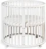 Ronde Houten Babybox - Speelbox met Matras en Wieltjes - Productafbeelding-voorbeeld 1