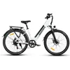 A white electric bicycle with black accents is shown against a white background. Produktbild-Vorschau