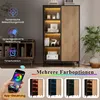 Merax vitrinekast met LED-verlichting, moderne vintage kast Productafbeelding-voorbeeld 4