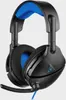 A pair of black and blue gaming headphones with a microphone. Produktbild-Vorschau