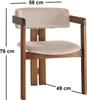 A side view of a chair with dimensions indicated. Produktbild-Vorschau