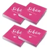 itenga 80x Serviette Schön dass du da bist fuchsia pink Produktbild-Vorschau 1