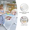 A mother feeding her baby in a high chair, with close-up shots highlighting product features. Podgląd zdjęcia produktu