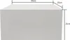 A diagram showing the dimensions of a white rectangular object, likely a piece of furniture or storage. Produktbild-Vorschau