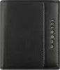 A black leather wallet with the Bugatti logo embossed on the side. Produktbild-Vorschau