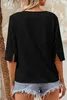Damenmode Kurzarm-T-Shirt mit V-Ausschnitt, einfarbig, Produktbild-Vorschau 3