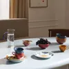 Set van 4 kommen, Westwing Mystic, porselein, met de hand Productafbeelding-voorbeeld 3