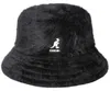 Kangol kuscheliger Angora Bucket-Hat mit Logo-Stick in schwarz
