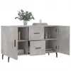 A grey sideboard with two doors and two drawers, decorated with a vase of flowers and books on top. Produktbild-Vorschau