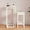 vidaXL Barový stôl biely 60x60x110 cm Masívne borovicové Náhľad obrázku produktu 4