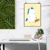 Mr. & Mrs. Panda Bild Einhorn Teddy DIN A2 - Gelb Pastell - Produktbild-Vorschau 2