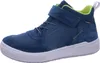A single blue high-top sneaker with green accents and a white sole, shown from a side angle against a white background. Produktbild-Vorschau