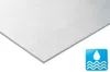 A close-up, angled view of a white building board with a water droplet icon in the bottom right corner. Produktbild-Vorschau