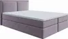 A studio shot of a bed with a headboard and mattress. Produktbild-Vorschau