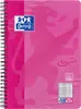 A pink spiral-bound notebook with a patterned cover. Produktbild-Vorschau