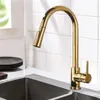 Delvant SLIM Küchenarmatur ausziehbar Wasserhahn Gold Produktbild-Vorschau 2