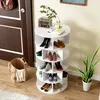 okwish Schuhregal, drehbarer Winkel, weiß rund, 5 Ebenen, Produktbild-Vorschau 3