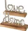Dekoaufsteller Love Home H 11 cm Mangoholz Aluminium 2er Produktbild-Vorschau 2