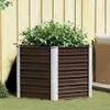 vidaXL Lit surélevé de jardin brun 129 x 129 x 77 cm Acier Voir les images du produit 7