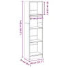 A line drawing of a tall, narrow bookshelf with dimensions indicated by purple lines and text. Podgląd zdjęcia produktu